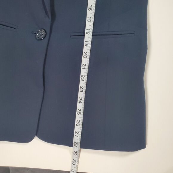 Michael Kors Women’s Blazer Size 4 Navy Blue Ruched 3/4 Sleeve Lined Classic - Picture 10 of 13